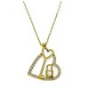 Star juwelier | Gouden Ketting Hart Sleutel Hanger Zirkonia 14 karaats | Nu te koop bij 14Karaats.nl | 10001091-Pendants