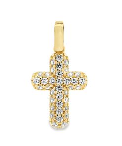 Zwartevalk | Juwelier Zwartevalk 14 karaat gouden kruis met zirkonia - 14.309 | Nu te koop bij 14Karaats.nl | 10001091-Pendants
