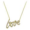 Star juwelier | Gouden Ketting Love Hanger Zirkonia 14 karaats | Nu te koop bij 14Karaats.nl | 10001091-Pendants