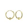JYC | Joy|S - Zilveren oorringen 12 mm met balletje - gold plated | Nu te koop bij 14Karaats.nl | 10001087-Earrings/Body-piercing Jewellery
