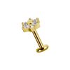 Piercings works | 18 Karaat Gouden Oorpiercing Bloem met Premium Zirkonia Blaadjes | Nu te koop bij 14Karaats.nl | 10001087-Earrings/Body-piercing Jewellery