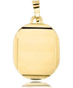 Zwartevalk | Juwelier Zwartevalk 14 karaat gouden plaat graveer hanger - 14.101.096 | Nu te koop bij 14Karaats.nl | 10001091-Pendants