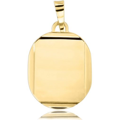 Zwartevalk | Juwelier Zwartevalk 14 karaat gouden plaat graveer hanger - 14.101.096 | Nu te koop bij 14Karaats.nl | 10001091-Pendants