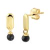 Its-Beautiful | Gouden Oorhangers Onyx | Nu te koop bij 14Karaats.nl | 10001091-Pendants