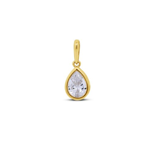 Silventi | Silventi 9NBSAM-G230365 Gouden hanger - Zirkonia - Druppel - 8