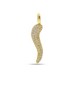 Silventi | Silventi 9NBSAM-G230310 Gouden Hangertje Gelukswortel - Zirkonia - 16