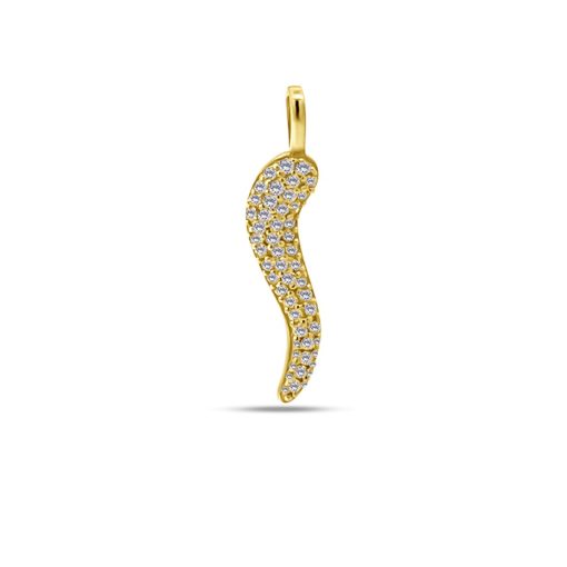 Silventi | Silventi 9NBSAM-G230310 Gouden Hangertje Gelukswortel - Zirkonia - 16