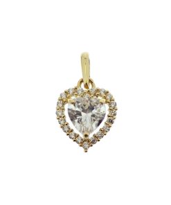 The Jewelry Collection | The Jewelry Collection Hanger Hart Zirkonia - Goud | Nu te koop bij 14Karaats.nl | 10001091-Pendants