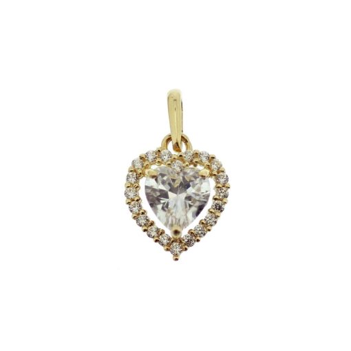 The Jewelry Collection | The Jewelry Collection Hanger Hart Zirkonia - Goud | Nu te koop bij 14Karaats.nl | 10001091-Pendants