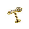Piercings works | 18 Karaat Goud Oorpiercing met Slangenontwerp en Zirkonia | Nu te koop bij 14Karaats.nl | 10001087-Earrings/Body-piercing Jewellery