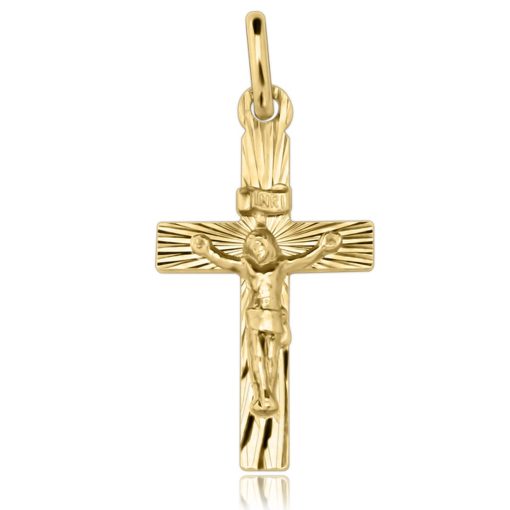 Zwartevalk | Juwelier Zwartevalk 14 karaat gouden kruis met Jezus hanger - 14.801.016 | Nu te koop bij 14Karaats.nl | 10001091-Pendants