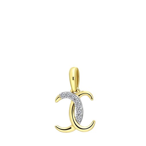 Lucardi | Lucardi Dames alfabet hanger met diamant (0