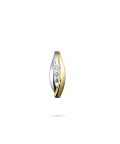 GISSER | Gisser Jewels - Hanger excl. Collier - Fantasie gezet met Zirkonia - 17mm x 6mm - Bi-color 14 Karaat Goud - VBP017 - Sieraad - Dames | Nu te koop bij 14Karaats.nl | 10001091-Pendants