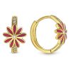Juwelier Emo | Juwelier Emo - Roze Bloem Oorbellen Goud 14 Karaat – Diameter 12mm | Nu te koop bij 14Karaats.nl | 10001087-Earrings/Body-piercing Jewellery