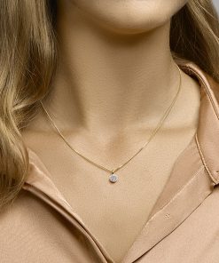 Sense Jewelry | Hanger Rond Zirkonia Bicolor Gestift | Nu te koop bij 14Karaats.nl | 10001091-Pendants