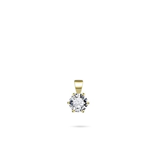 GISSER | Gisser Jewels - Hanger excl. Ketting - Solitaire gezet met Zirkonia steen - 5mmØ - 14 Karaat Geelgoud | Nu te koop bij 14Karaats.nl | 10001091-Pendants