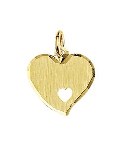 Sense Jewelry | Graveerhanger Hart Mat Gediamanteerd | Nu te koop bij 14Karaats.nl | 10001091-Pendants