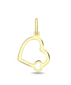 Zwartevalk | Juwelier Zwartevalk 14 karaat gouden hart hanger - 14.279 | Nu te koop bij 14Karaats.nl | 10001091-Pendants
