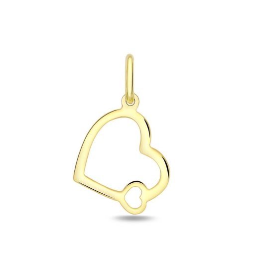 Zwartevalk | Juwelier Zwartevalk 14 karaat gouden hart hanger - 14.279 | Nu te koop bij 14Karaats.nl | 10001091-Pendants