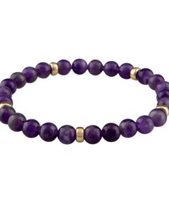 Petit collection | Armband natuursteen: Amethyst 14kt gouden beads | Nu te koop bij 14Karaats.nl | Armbanden
