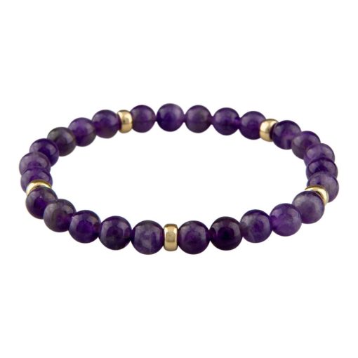 Petit collection | Armband natuursteen: Amethyst 14kt gouden beads | Nu te koop bij 14Karaats.nl | Armbanden