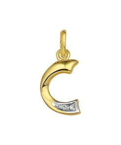 Its-Beautiful | Hanger Letter Diamant 0.005Ct H Si 14K Geelgoud | Nu te koop bij 14Karaats.nl | 10001091-Pendants