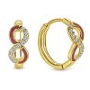 Juwelier Emo | Juwelier Emo - Roze Infinity Oorbellen Goud - 14 Karaat –  Diameter 12mm | Nu te koop bij 14Karaats.nl | 10001087-Earrings/Body-piercing Jewellery