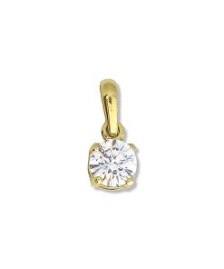 Star juwelier | Gouden Hanger Zirkonia 5 mm 14 karaats | Nu te koop bij 14Karaats.nl | 10001091-Pendants