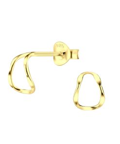 JYC | Joy|S - Zilveren fantasie oorbellen - halve hoepel 12 x 10 mm - gold plated | Nu te koop bij 14Karaats.nl | 10001087-Earrings/Body-piercing Jewellery