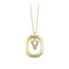 Star juwelier | Goud Hanger Letter V met Ketting Zirkonia 14 karaats | Nu te koop bij 14Karaats.nl | 10001091-Pendants
