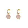 Petit Comité | Oorbellen Dames Klaver Rozenkwarts Goud (925 Sterling Silver) | cadeau dames | Nu te koop bij 14Karaats.nl | 10001087-Earrings/Body-piercing Jewellery