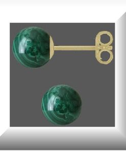 Hetty'S | 14 karaat gouden oorstekers met Malachiet | Nu te koop bij 14Karaats.nl | 10001087-Earrings/Body-piercing Jewellery
