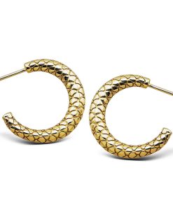 Jwls4u | Jwls4u Oorstekers Snake Silver Gold-plated JE027G | Nu te koop bij 14Karaats.nl | 10001087-Earrings/Body-piercing Jewellery