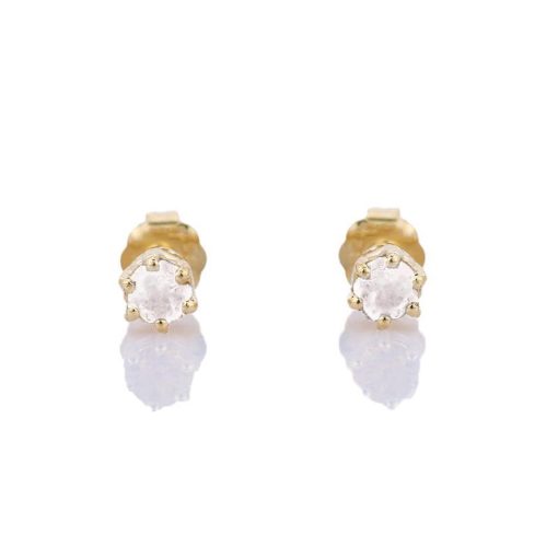 Petit Comité | Oorknopjes Geboortesteen April Kristal Goud | cadeau dames | Nu te koop bij 14Karaats.nl | 10001087-Earrings/Body-piercing Jewellery