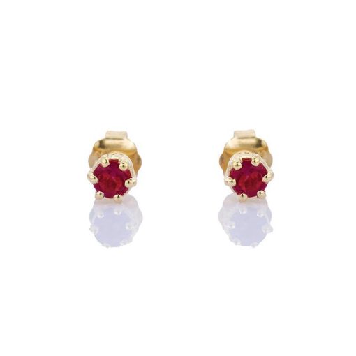 Petit Comité | Oorknopjes Geboortesteen Juli Robijn Goud | cadeau dames | Nu te koop bij 14Karaats.nl | 10001087-Earrings/Body-piercing Jewellery