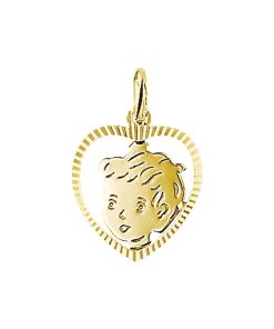 Sense Jewelry | Hanger Jongen Hart Gediamanteerd 19 X 16 Mm | Nu te koop bij 14Karaats.nl | 10001091-Pendants
