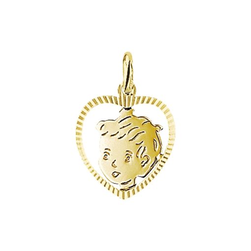 Sense Jewelry | Hanger Jongen Hart Gediamanteerd 19 X 16 Mm | Nu te koop bij 14Karaats.nl | 10001091-Pendants