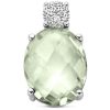 Kasius | zilver gerhodineerd hanger groen amethist en zirkonia 13 mm 1340321 | Nu te koop bij 14Karaats.nl | 10001091-Pendants