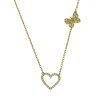 Star juwelier | Gouden Ketting Hart Vlinder Hanger Zirkonia 14 karaats | Nu te koop bij 14Karaats.nl | 10001091-Pendants