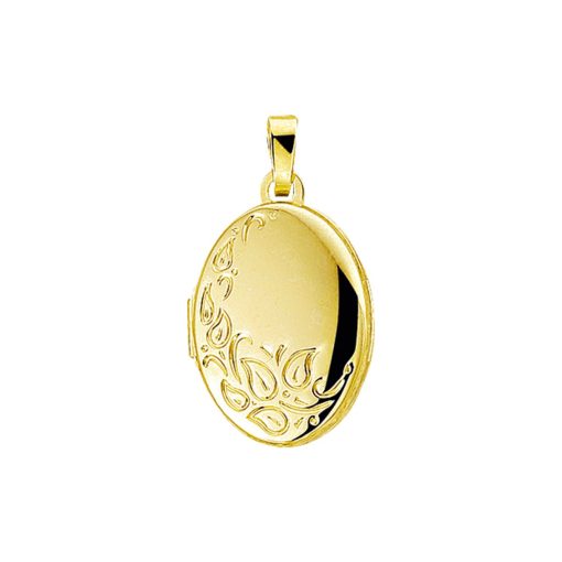The Jewelry Collection | The Jewelry Collection Medaillon Gravure - Geelgoud (14 Krt.) | Nu te koop bij 14Karaats.nl | 10001091-Pendants