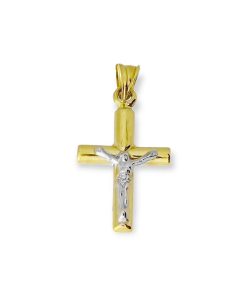 Star juwelier | Gouden Kruis Hanger Corpus 23 mm 14 mm 14 karaats | Nu te koop bij 14Karaats.nl | 10001091-Pendants