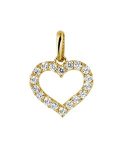 The Jewelry Collection | The Jewelry Collection Hanger Hart Zirkonia - Goud | Nu te koop bij 14Karaats.nl | 10001091-Pendants