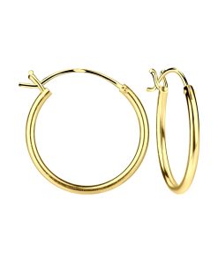 JYC | Joy|S - Zilveren oorringen 18 mm - Franse sluiting - gold plated | Nu te koop bij 14Karaats.nl | 10001087-Earrings/Body-piercing Jewellery