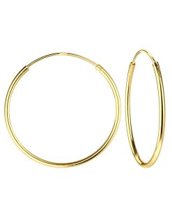 JYC | Joy|S - Zilveren oorringen 25 mm - basic - gold plated | Nu te koop bij 14Karaats.nl | 10001087-Earrings/Body-piercing Jewellery