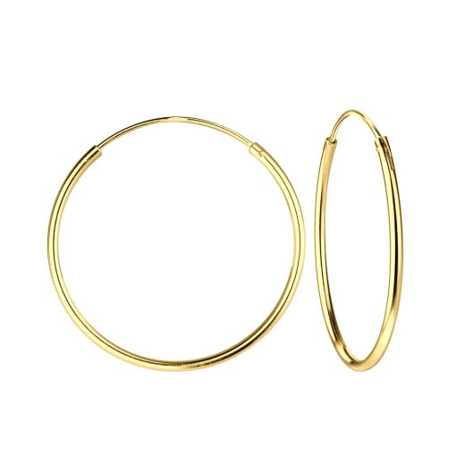 JYC | Joy|S - Zilveren oorringen 25 mm - basic - gold plated | Nu te koop bij 14Karaats.nl | 10001087-Earrings/Body-piercing Jewellery