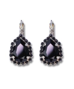 Farfino | Farfino Giulia Black Gold - Oorbellen - Swarovski® Kristal - Handgemaakt in Italië | Nu te koop bij 14Karaats.nl | 10001087-Earrings/Body-piercing Jewellery