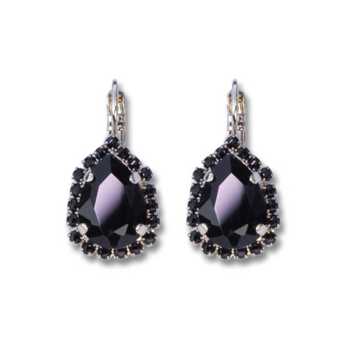 Farfino | Farfino Giulia Black Gold - Oorbellen - Swarovski® Kristal - Handgemaakt in Italië | Nu te koop bij 14Karaats.nl | 10001087-Earrings/Body-piercing Jewellery