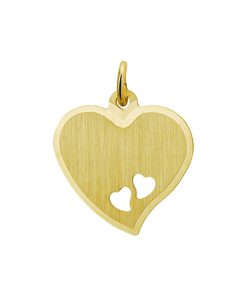 Sense Jewelry | Graveerhanger Hart Mat Gediamanteerd | Nu te koop bij 14Karaats.nl | 10001091-Pendants