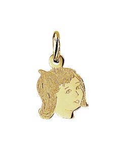 Sense Jewelry | Hanger Meisje Poli/mat 14 X 11 Mm | Nu te koop bij 14Karaats.nl | 10001091-Pendants