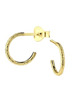 JYC | Joy|S - Zilveren oorringen stud - 10 mm - diamond dust t29 - gold plated | Nu te koop bij 14Karaats.nl | 10001087-Earrings/Body-piercing Jewellery